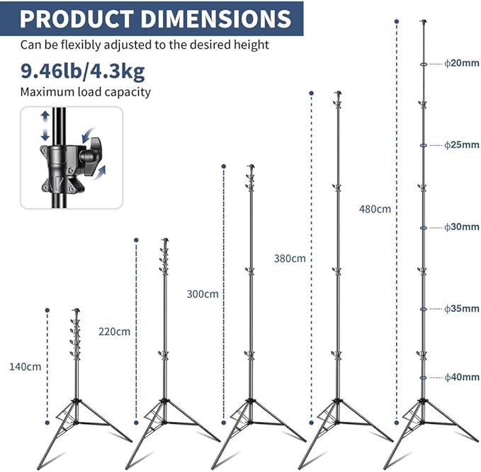 Kate Heavy Duty Light Stand Tripod - Image 3