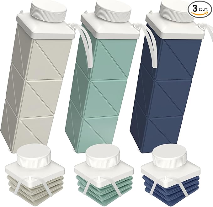 BEAUTAIL Collapsible Water Bottles 24.3oz, Foldable Travel Water Bottle by BEAUTAIL