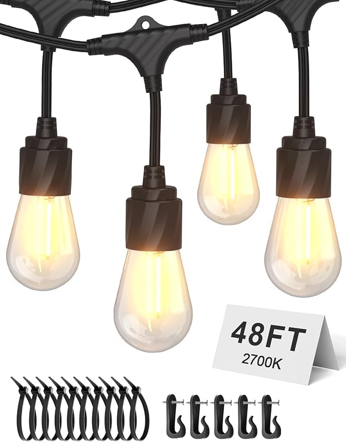 XMCOSY+ 48FT Outdoor String Lights Waterproof by XMcosy