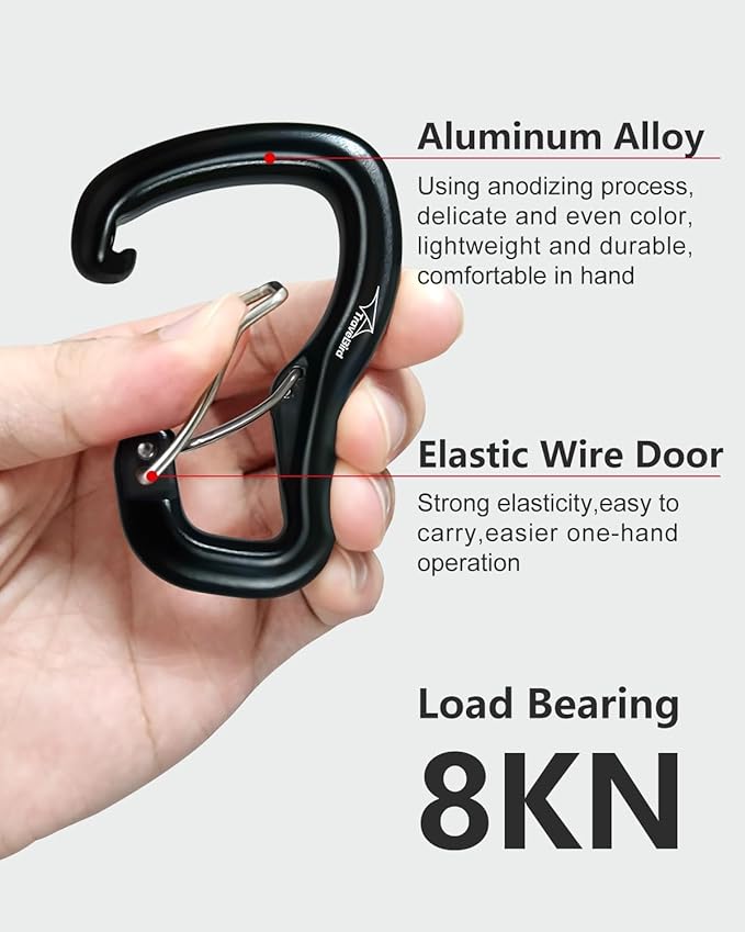 Heavy Duty Carabiner Clip Hook 8KN, - Image 2