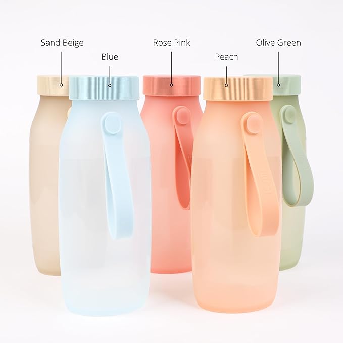 BLUE GINKGO Collapsible Water Bottle – Lightweight, Foldable Silicone Bottles - Image 8