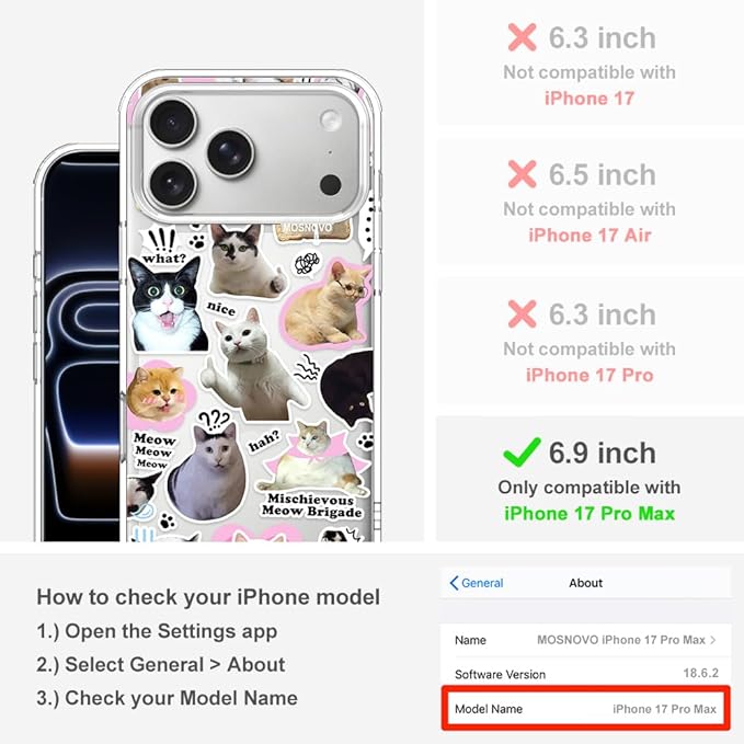 MOSNOVO for iPhone 17 Pro Max Case | Military Grade 6.6ft Drop Tested | Camera - Image 2