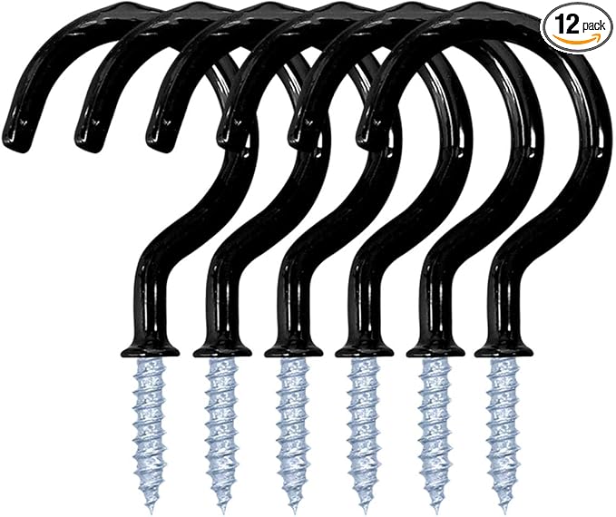 12 Pack Vinyl Coated Ceiling Hooks, Screw-in Mug Hooks by yuntop