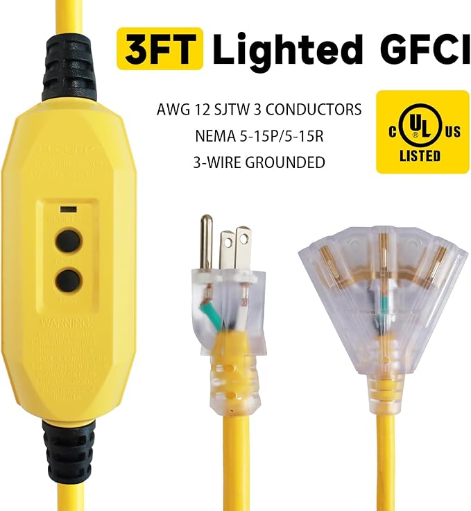 EP 3 Ft Lighted GFCI Extension Cord - Image 7