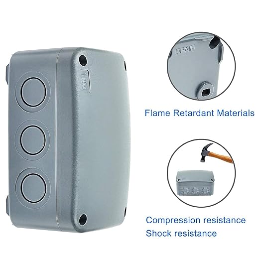 Nineleaf 10PK Outdoor Junction Box ABS Plastic Dustproof IP66 Waterproof - Image 2