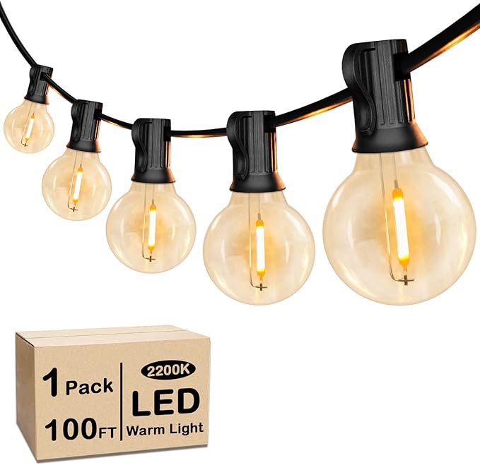 VerRon 100FT LED G40 Globe String Lights, Waterproof Shatterproof Outdoor Patio by WelcometoVerRon
