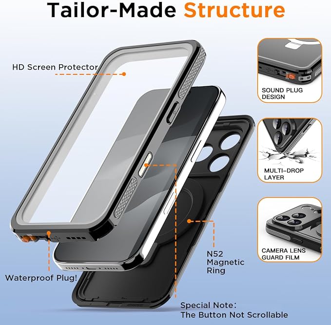 AICase Magnetic for iPhone 17 Pro Case Waterproof Magsafe Shockproof Protective - Image 2