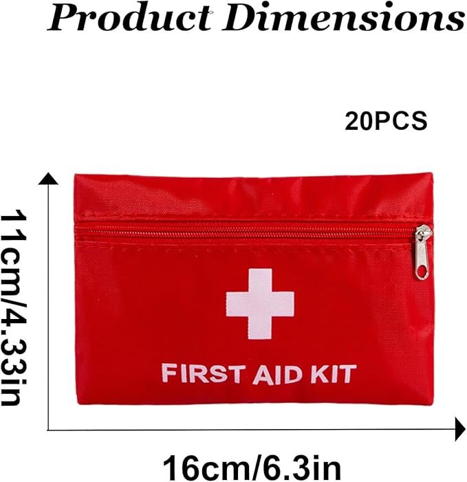 QCWN 20 Pack Empty First Aid Bag Mini Medical Kit Pouch Small Travel Emergency - Image 2