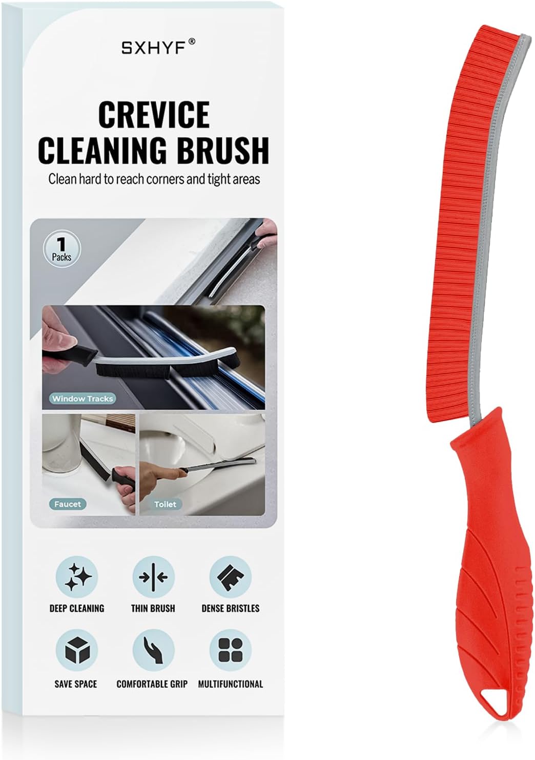 SXhyf Cleaning Brush - Hard Bristle Crevice Cleaning Brush, Multifunctional Gap Scrub Brush, Kitchen Essentials, Bathroom Cleaner Tools for Household Use, Home, Window, Toilet, Stove
