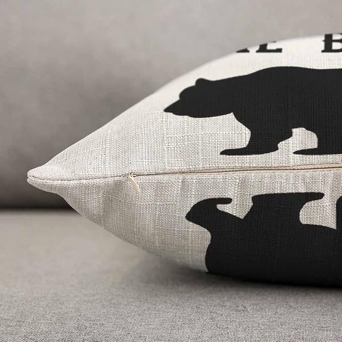 TKS MITLAN Don't Wake The Bear Decorative Pillow Covers Cool Animal Bear Black - Image 3