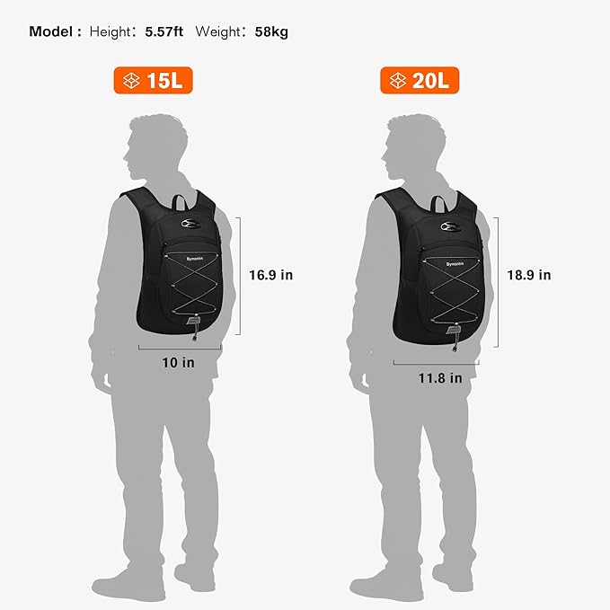 Ultra-Light Soft Daypack 15L/20L, Cushioned Breathable Back Panel Backpack - Image 6