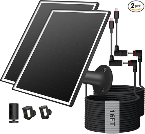 2 Pack Solar Panel for Ring Camera, 6W Solar Charger by Unknown