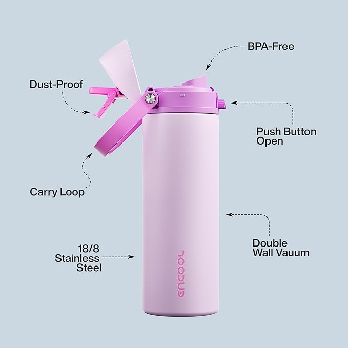 Insulated Water Bottle with Straw - Image 4