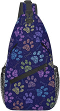 Dog Paw Sling Bag For Women Men Cute Footprint Backpack Crossbody Shoulder Bag by Unknown