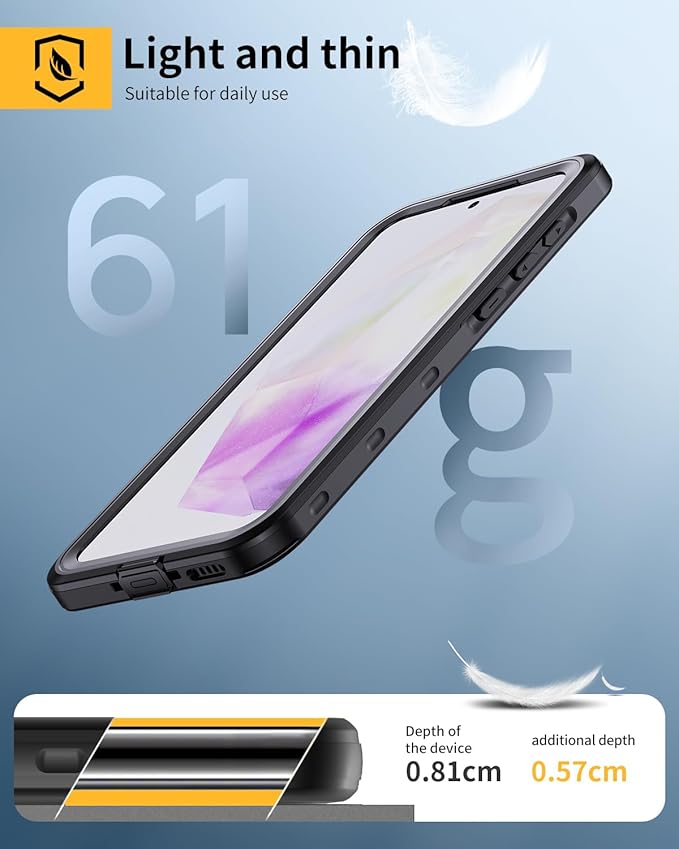 Lanhiem for Samsung Galaxy A35 5G Case, IP68 Waterproof Dustproof, Built-in - Image 5