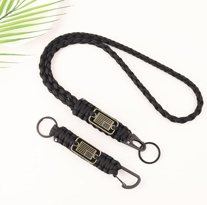 2pcs Heavy Duty Braided Paracord Lanyard Keychains - Image 3