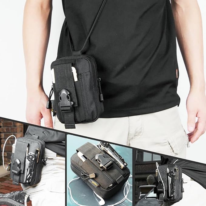Belt Pouch, Tactical Molle Phone Pouch EDC Utility Pouches Waist Bag, Small - Image 5