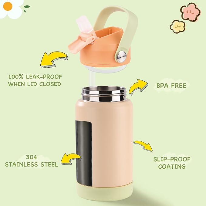 Kerilyn 12oz Kids Water Bottle, Stainless Steel Insulated Water Bottle - Image 2