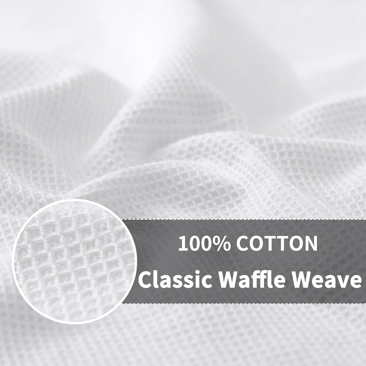 Homaxy 100% Cotton Waffle Weave Kitchen Towels - 4 Pack Soft and Absorbent Dish Towels - 16 x 26 Inches Quick Dry Hand Towels - White
