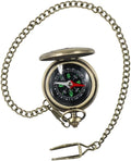 Pocket Compass with Hanging Chain, Vintage Zinc Alloy Flip Cover Compass Pocket by GUEDKIKL