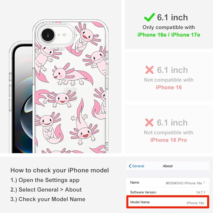 MOSNOVO for iPhone 17e Case/iPhone 16e Case, Shockproof Military-Grade - Image 2