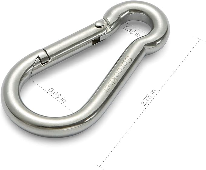 sprookber Stainless Steel Carabiner Spring Snap Hook - Image 2
