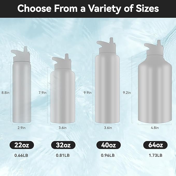 HASLE OUTFITTERS 32 oz Insulated Water Bottle Stainless Steel Double Walled - Image 3