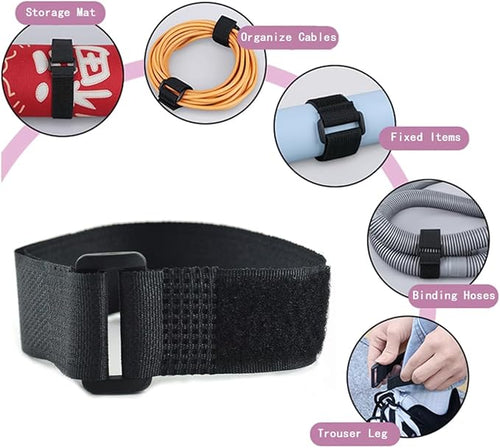 12 Pack Reusable Fastening Cable Ties and Cable Straps, Adjustable - Image 2