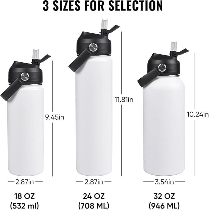 Fijinhom 32oz Insulated Stainless Steel Water Bottle, Wide Mouth Double Wall - Image 2