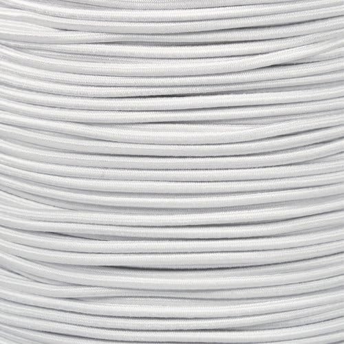 White - 1/8 Shock Cord 50' by ParacordPlanet
