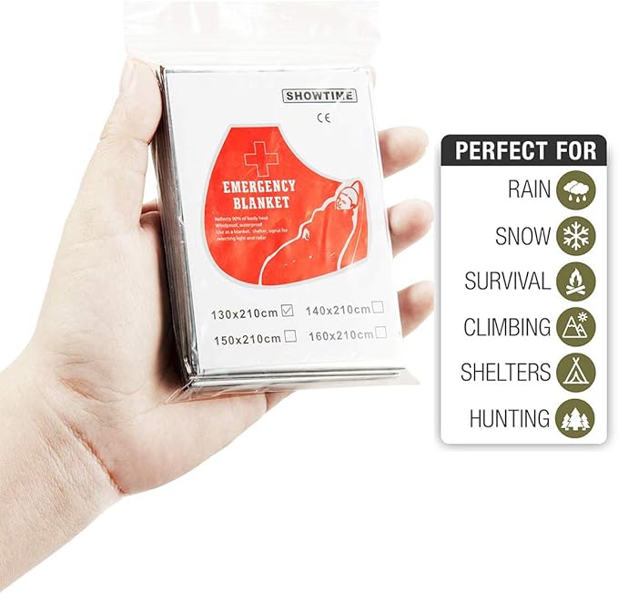 Emergency Mylar Thermal Blankets, Space Blanket Survival kit Camping Blanket - Image 3
