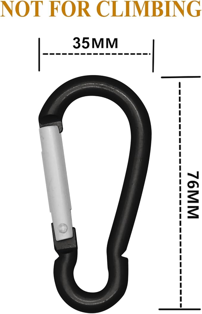 LESHIRY Large Carabiners Keychain 3" Aluminum D Shape Premium Durable D-Ring - Image 2