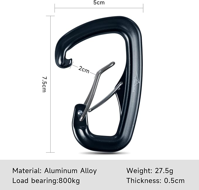 Heavy Duty Carabiner Clip Hook 8KN, - Image 3