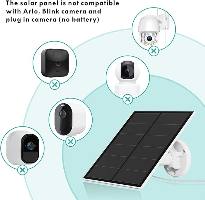 Solar Panel for Security Camera, 5W USB Solar Panel Compatible - Image 3