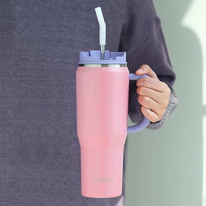 EALGRO 50 oz Tumbler with Handle, Insulated Tumblers with Lid and Straw - Image 6