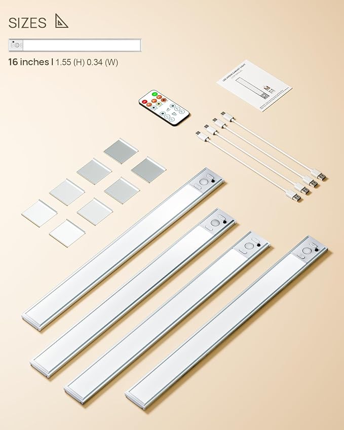 Under Cabinet Lighting Wireless, 16 inch LED Motion Sensor Light Indoor - Image 9