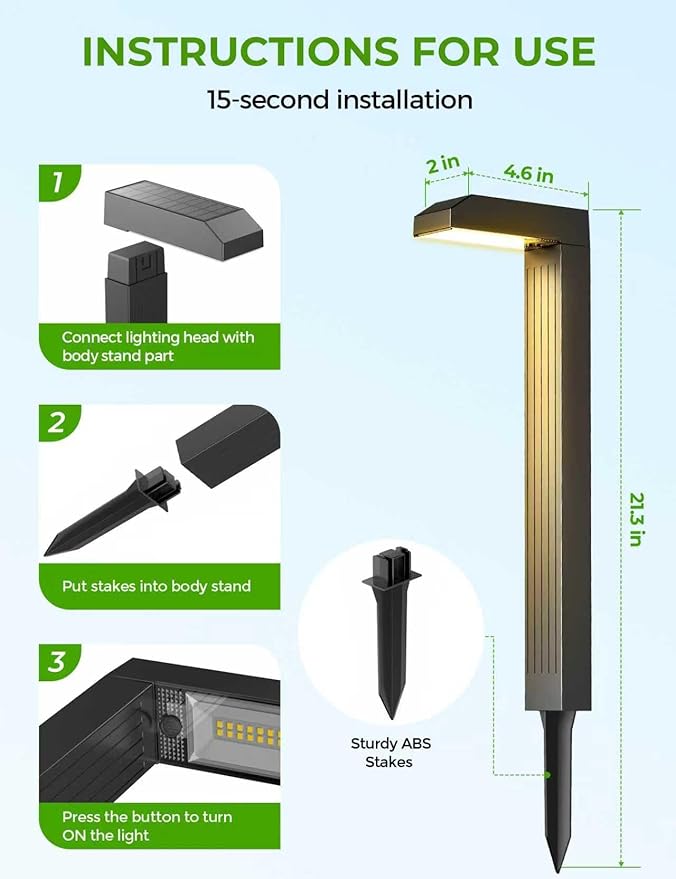COXSENI Solar Pathway Lights Outdoor 8 Pack, 3 Color in 1 Bright Landscape - Image 6