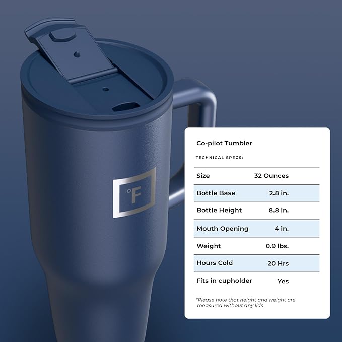 IRON °FLASK Co-Pilot Insulated Mug w/Straw & Flip Cap Lids - Image 9