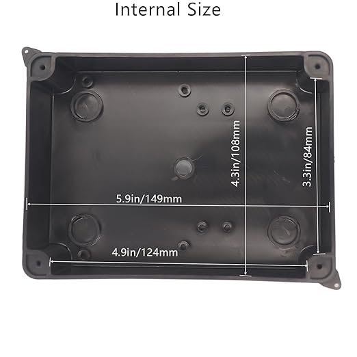 Electrical Box, ABS Plastic Project Box Power Cord Enclosure Black 5.9 x 4.3 x - Image 5