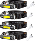 LED headlamp Flashlight 4-Pack Rechargeable Headlight by Unknown