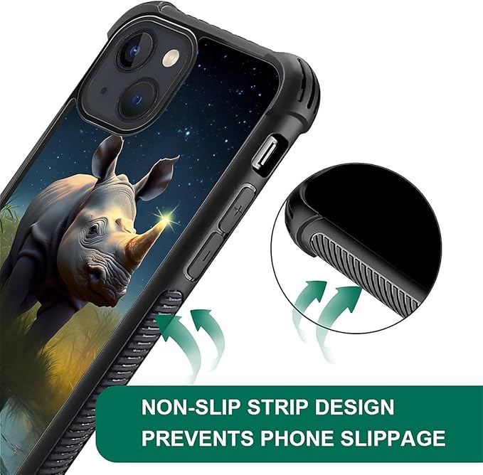 for iPhone 15 Plus Case, Rhino Water Marshes Pattern Made of Soft Silicone Hard - Image 5
