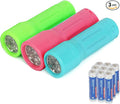3 Pack 9-LED Mini Flashlight Bulk, Small Multicolor Flashlights by Hilngav