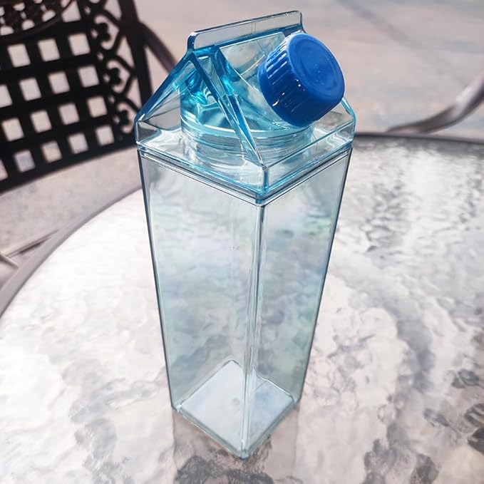 Jinberry 500ml/17Oz Cute Leakproof Milk Carton Water Bottle Portable Drinkware - Image 4