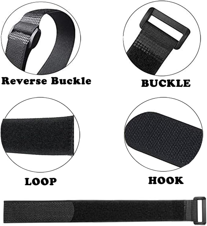 20 Pack Reusable Fastening Cable Ties and Cable Straps, Adjustable - Image 4