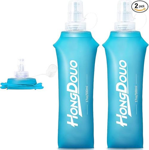 2 Packs Soft Flask, 17oz/500ml TPU Collapsible Soft Water Bottle by Unknown