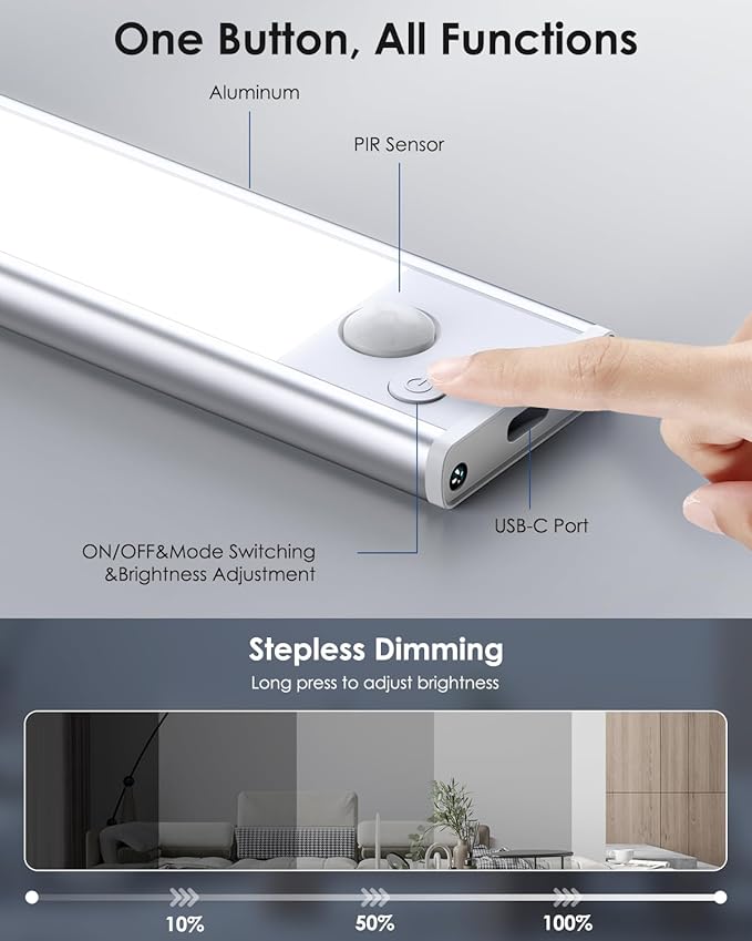 Under Cabinet Lighting, 5 Pack Rechargeable LED Motion Sensor Light Indoor - Image 4