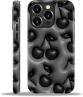 for iPhone 13 Pro Max Case, HL2 Cute Cool Cherry Black Hybrid 2 Layer Hard by Unknown