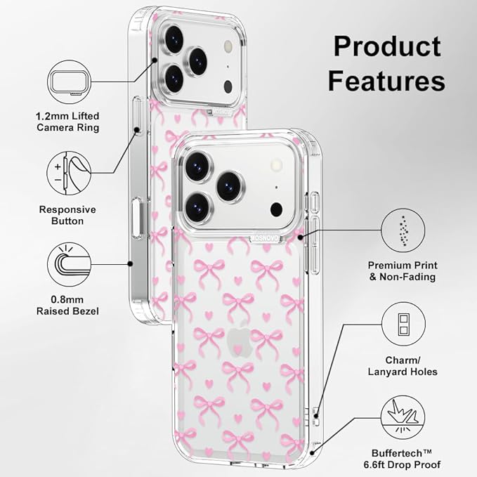 MOSNOVO for iPhone 17 Pro Case | Military Grade 6.6ft Drop Tested | Camera - Image 7