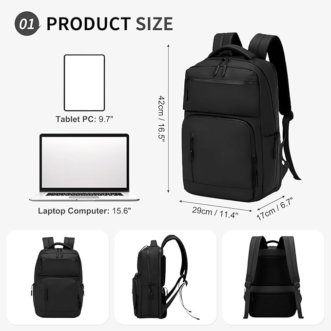 Waterproof Laptop Backpack for Men & Women, Flight Approved Anti-Theft Daypack - Image 3