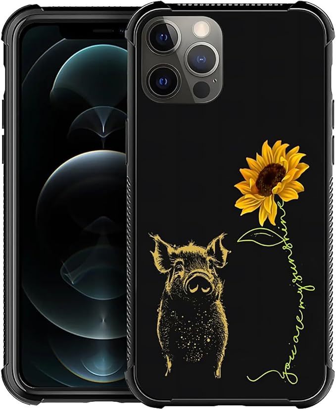 for iPhone 11 Pro Case, Pig Sunflower Yellow Sunshine Pattern Made of Soft by FKBRCL4U